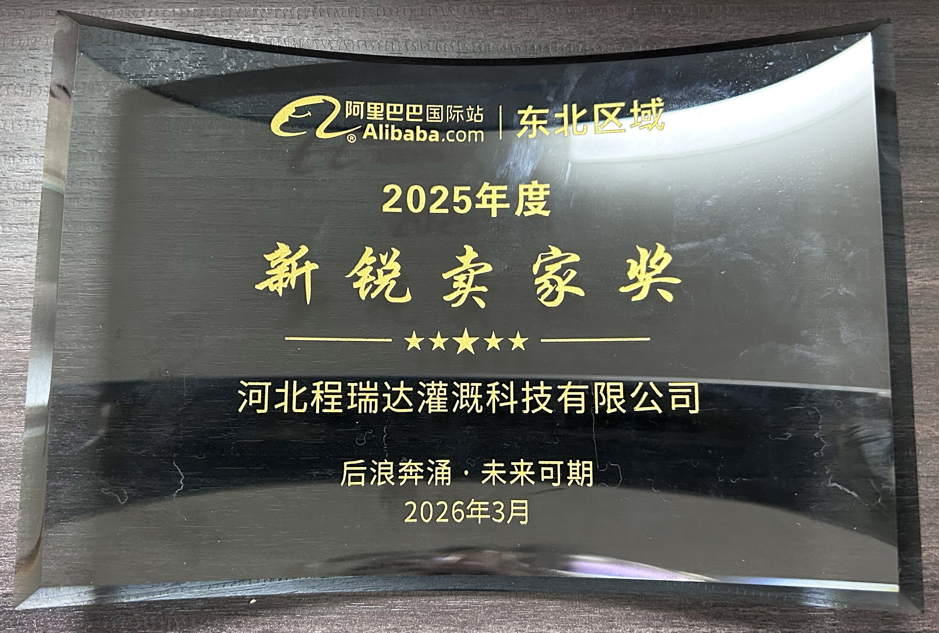 怒江程瑞达灌溉 | 荣获阿里国际站新锐卖家奖